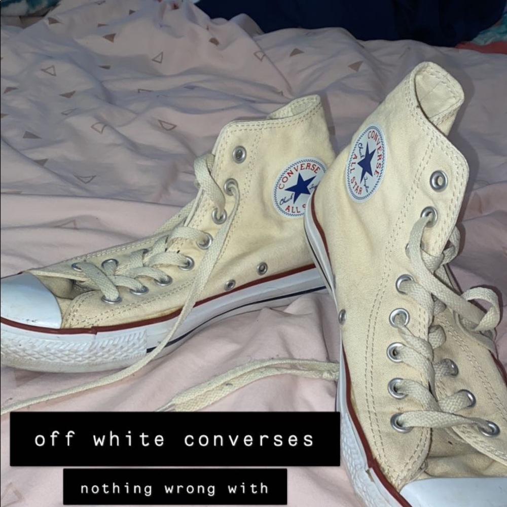 off white/cream colored converses